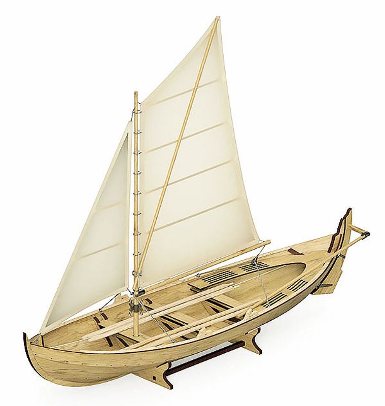 Oselvar m/seil, årer, etc. 410 mm. 1:15